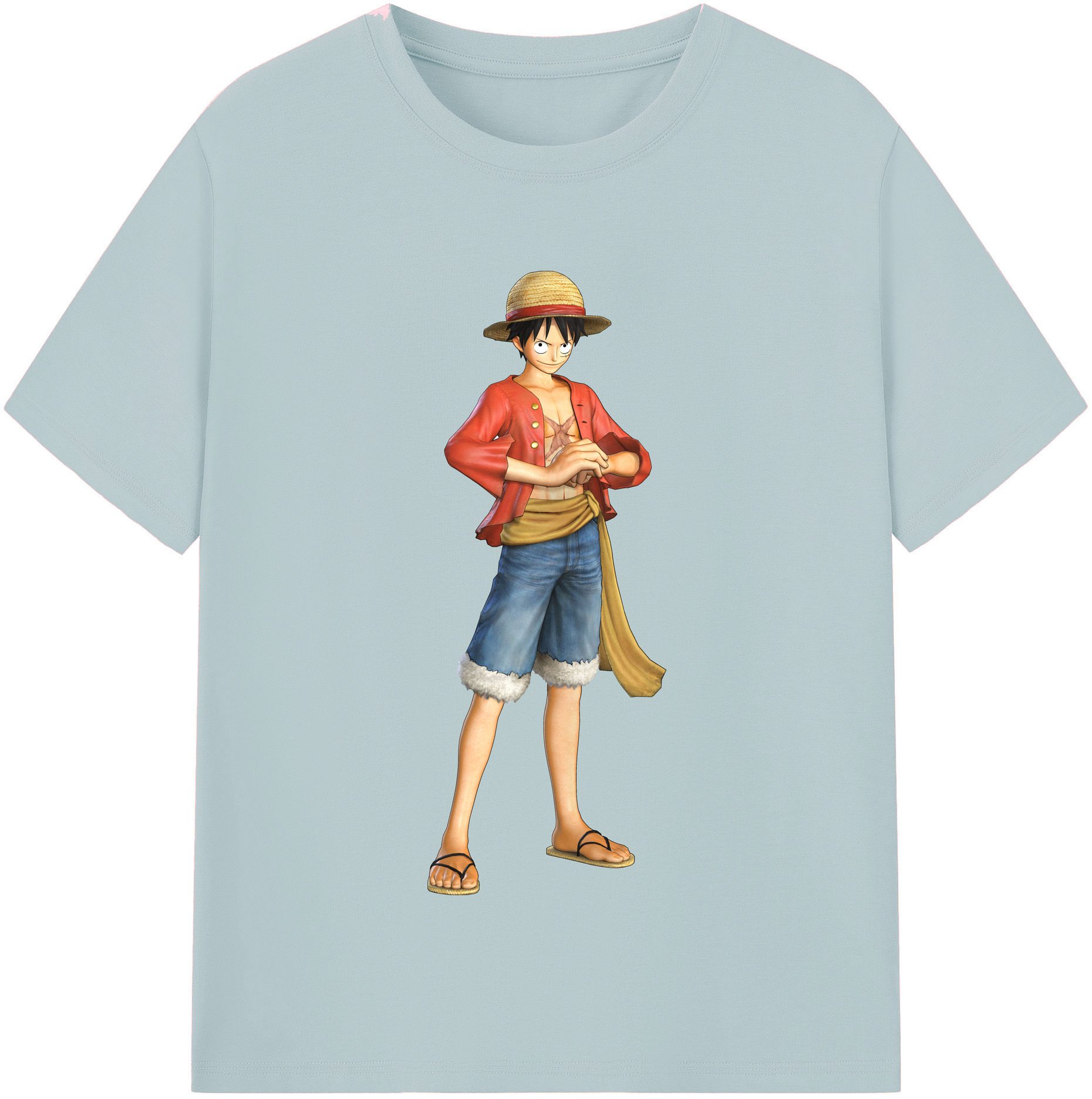 ワンピース モンキー・D・ルフィ ONE PIECE Monkey D. Luffy 綿100％半袖Tシャツ（フロントプリント）